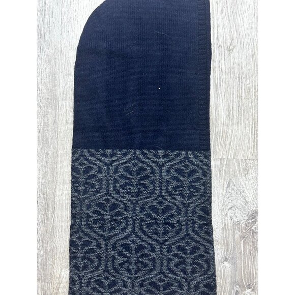 Vintage Whole Garment Men's Scarf Causal Wear Comfy Navy Blue - Picture 5 of 6